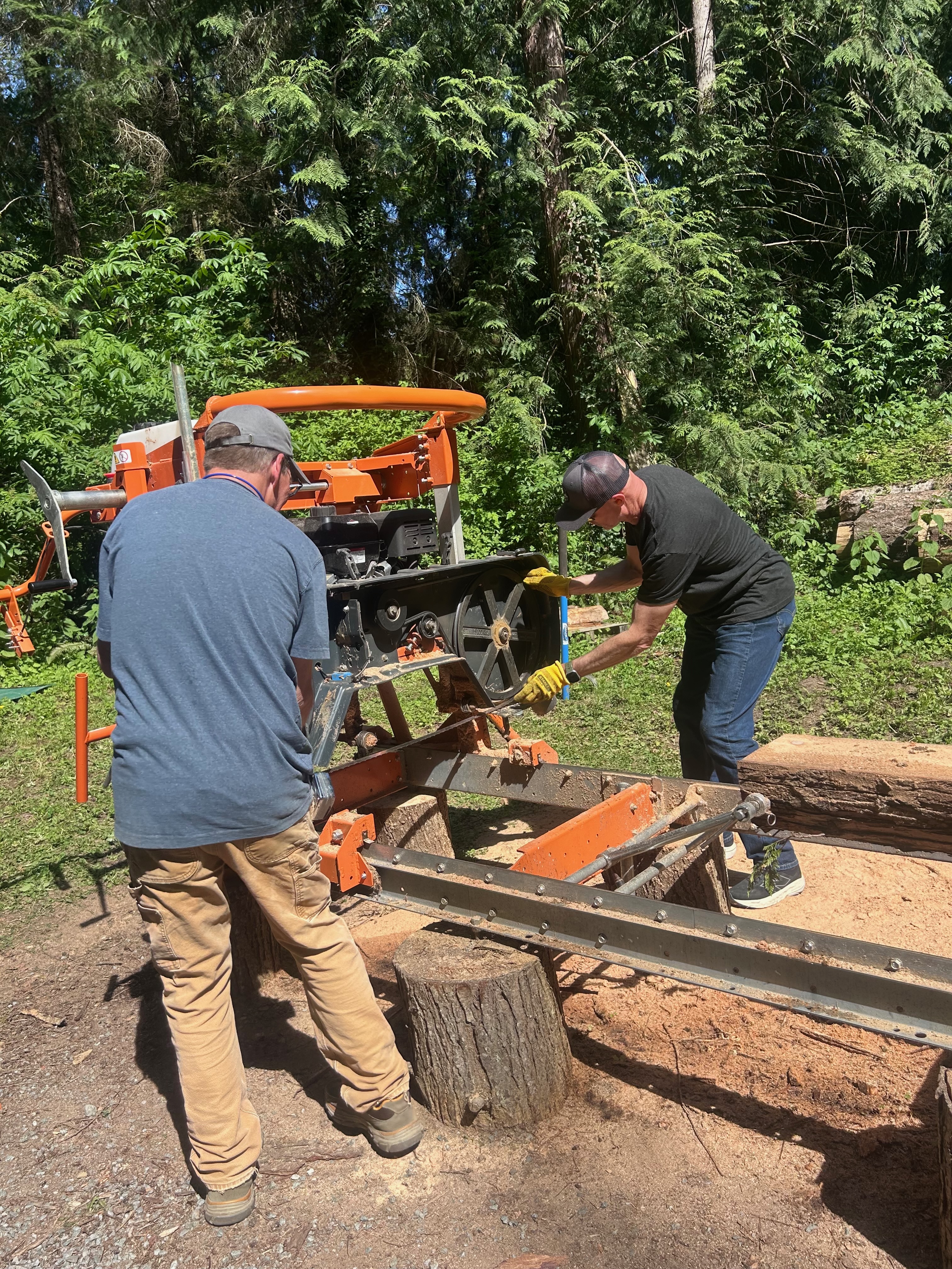 Replacing a broken blade mid-day — a routine part of a full milling session